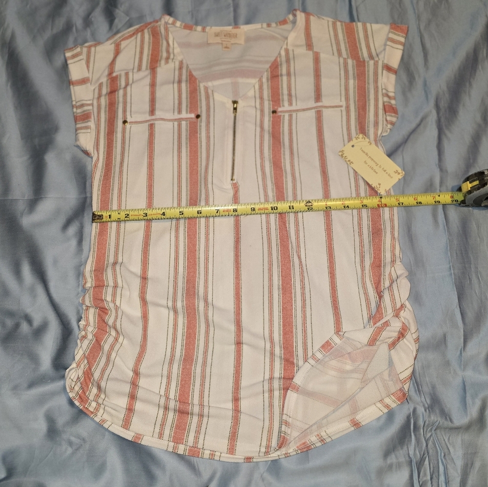 Sweet Wanderer Pink Cap Sleeve Blouse with V-Neck
